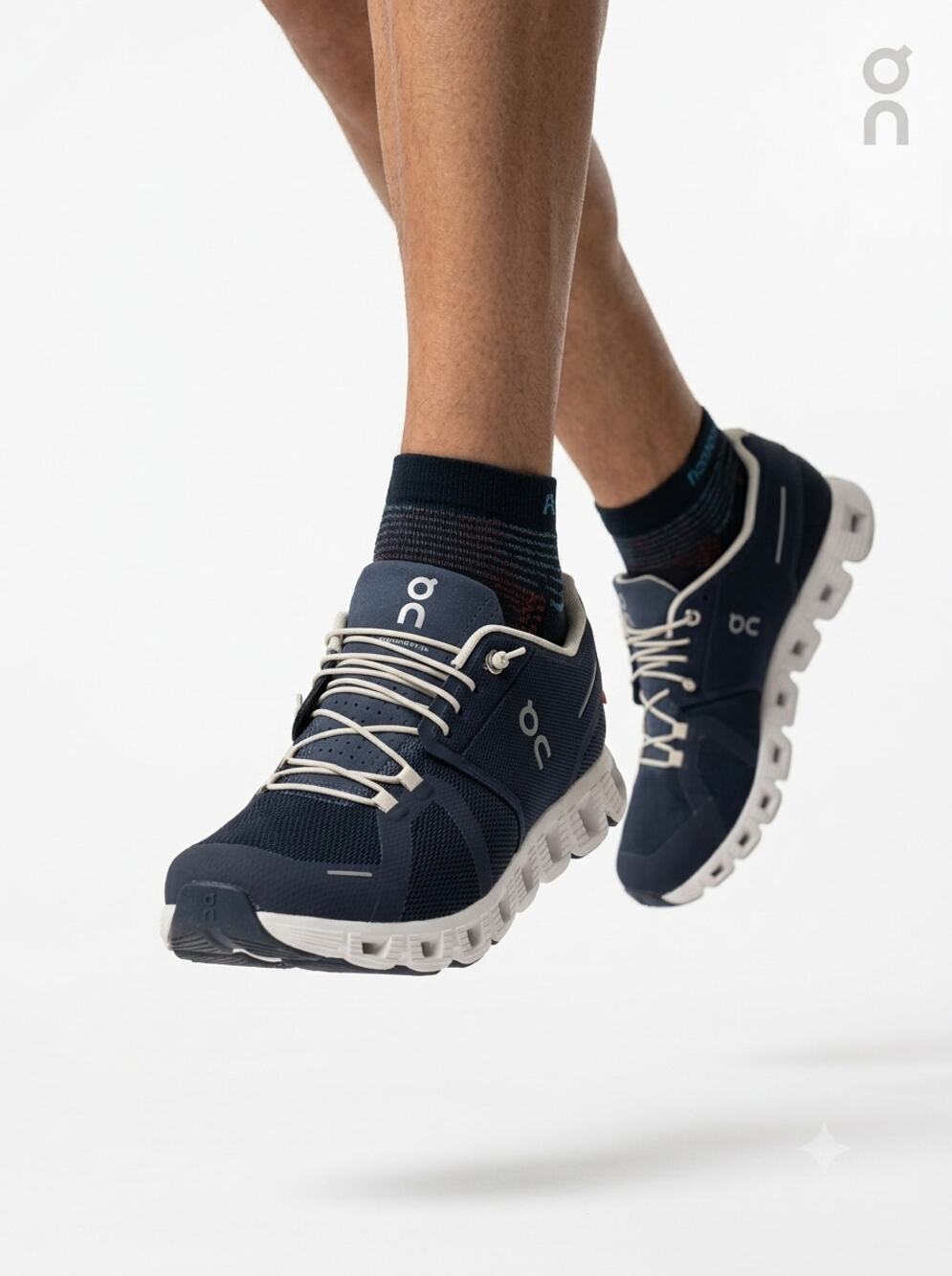 On Cloud 5 Running Sneakers Men's 12.5 Midnight Navy Lace Up Low Top Activewear